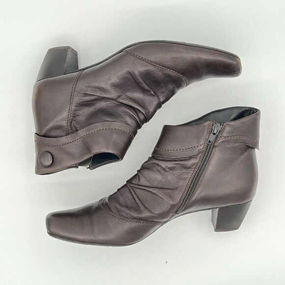 PAUL GREEN Munchen Women's Brown Leather Western Ankle Boot Zipup Sz 7.5 - Picture 5 of 9